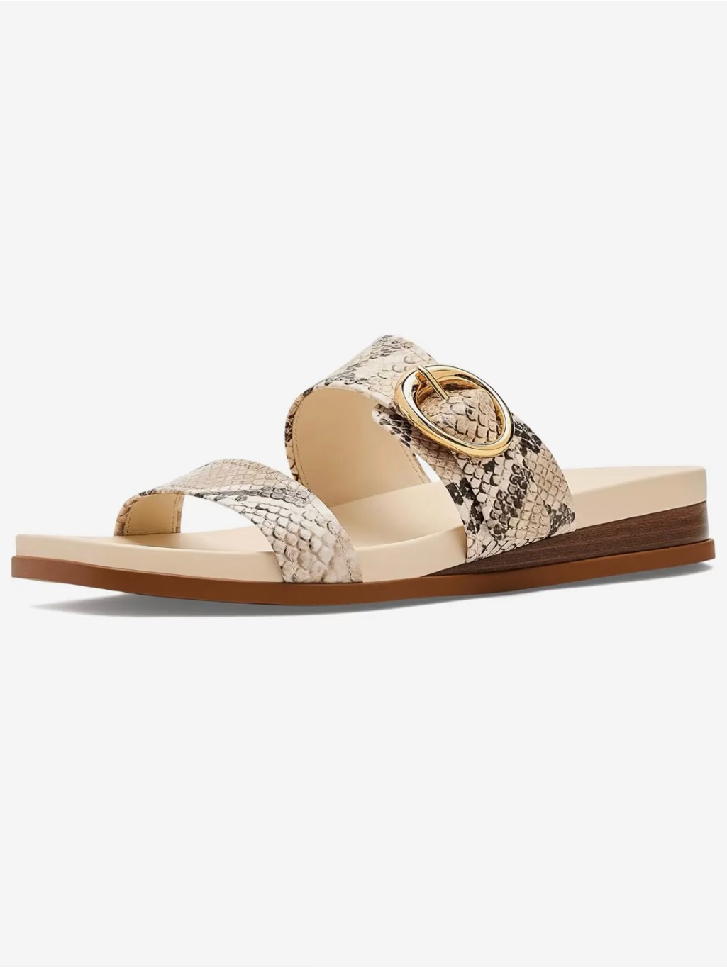Cole Haan Oaklynn Double Band Footbed Sandals Mojave Snake New